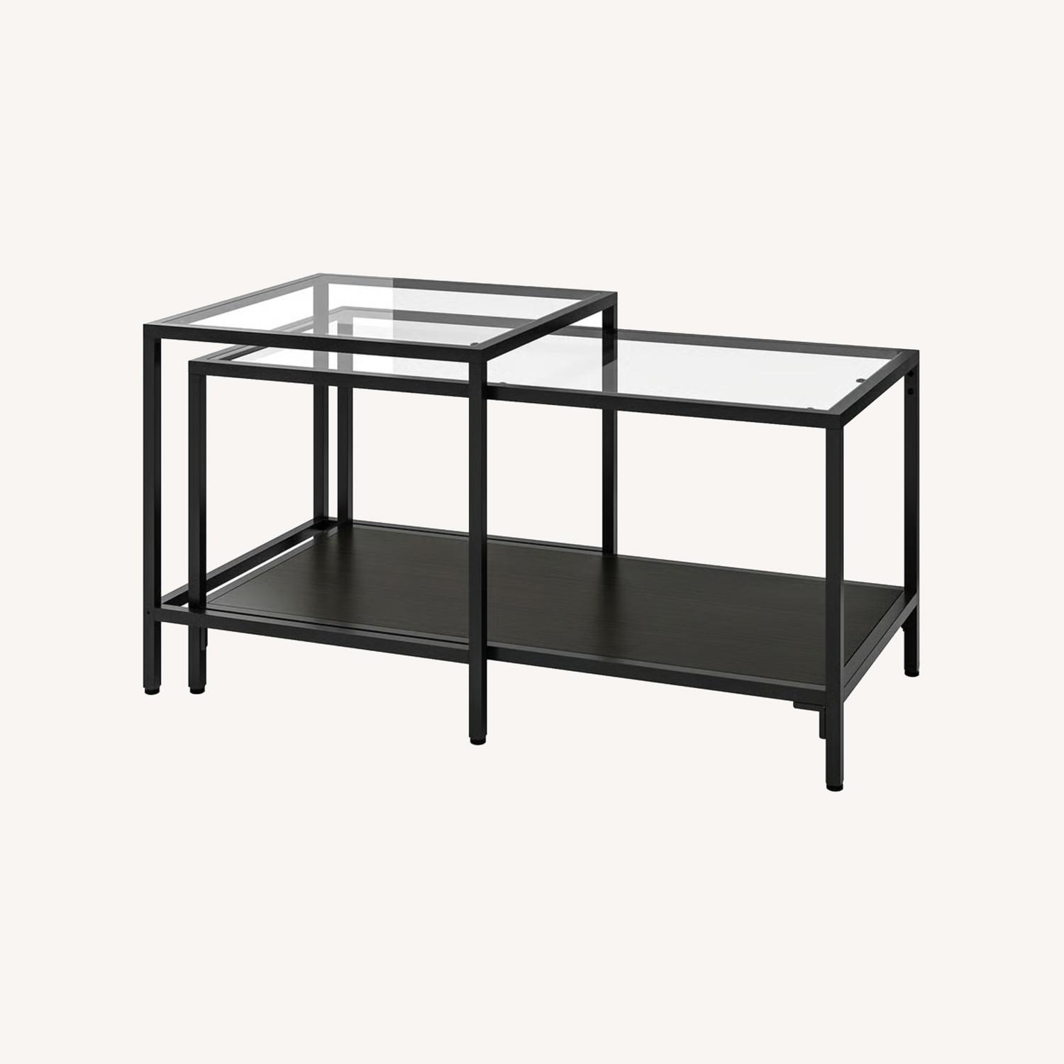 IKEA VITTSJÖ Black Glass Coffee Table - image-0