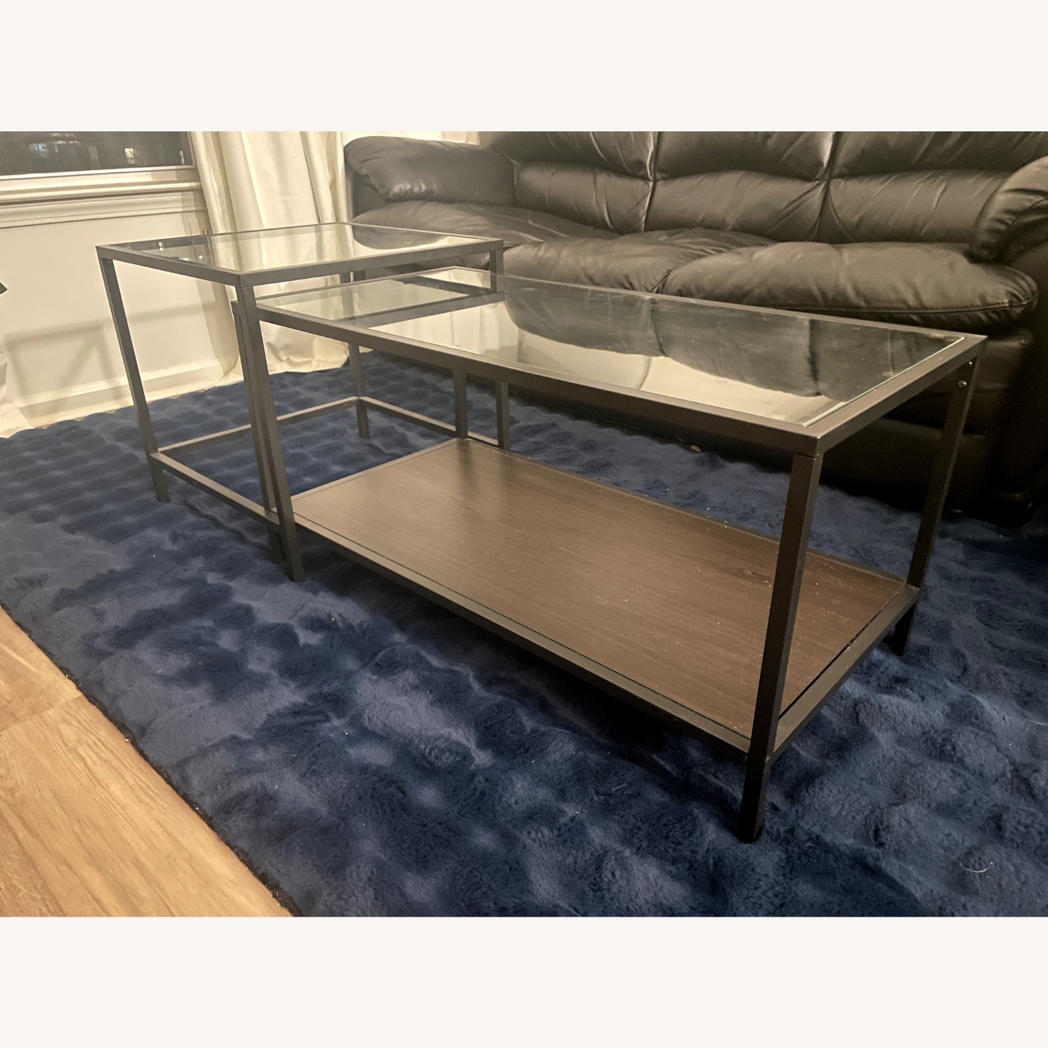 IKEA VITTSJÖ Black Glass Coffee Table - image-2