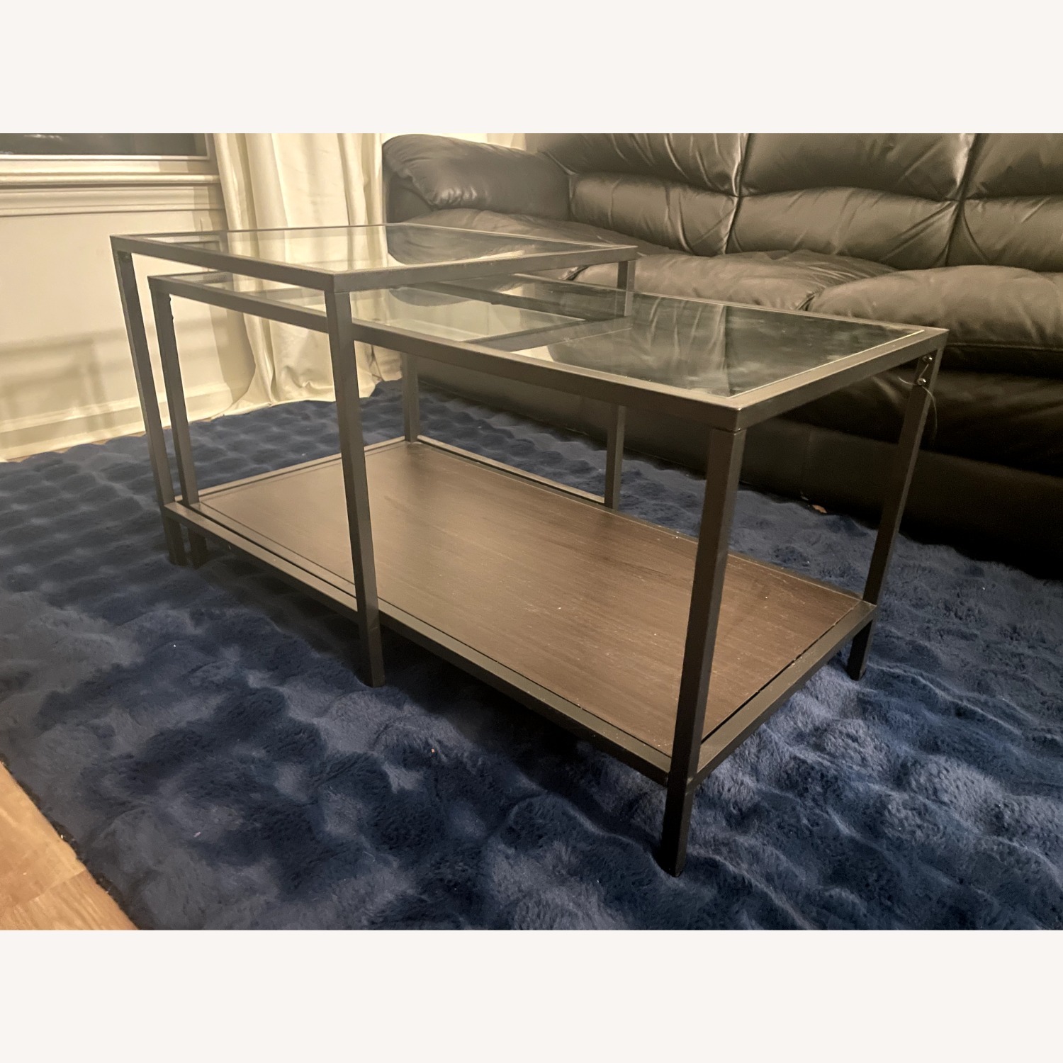 IKEA VITTSJÖ Black Glass Coffee Table - image-3