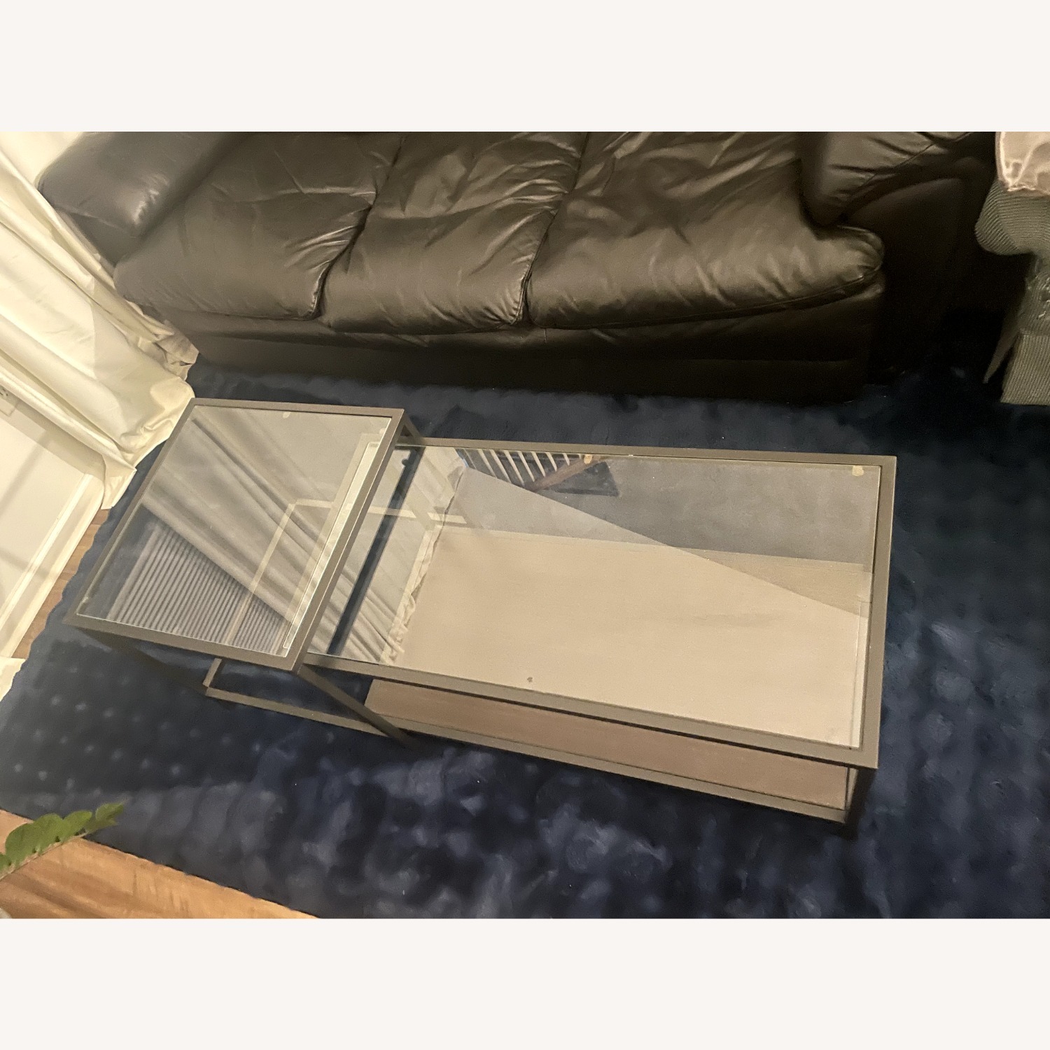 IKEA VITTSJÖ Black Glass Coffee Table - image-1