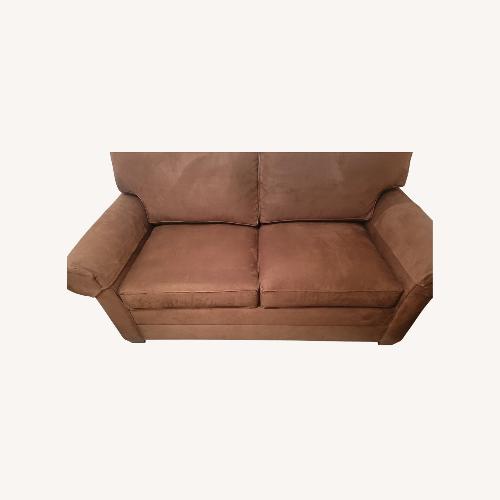 Used Ethan Allen Featherblend Dark Brown Loveseat for sale on AptDeco