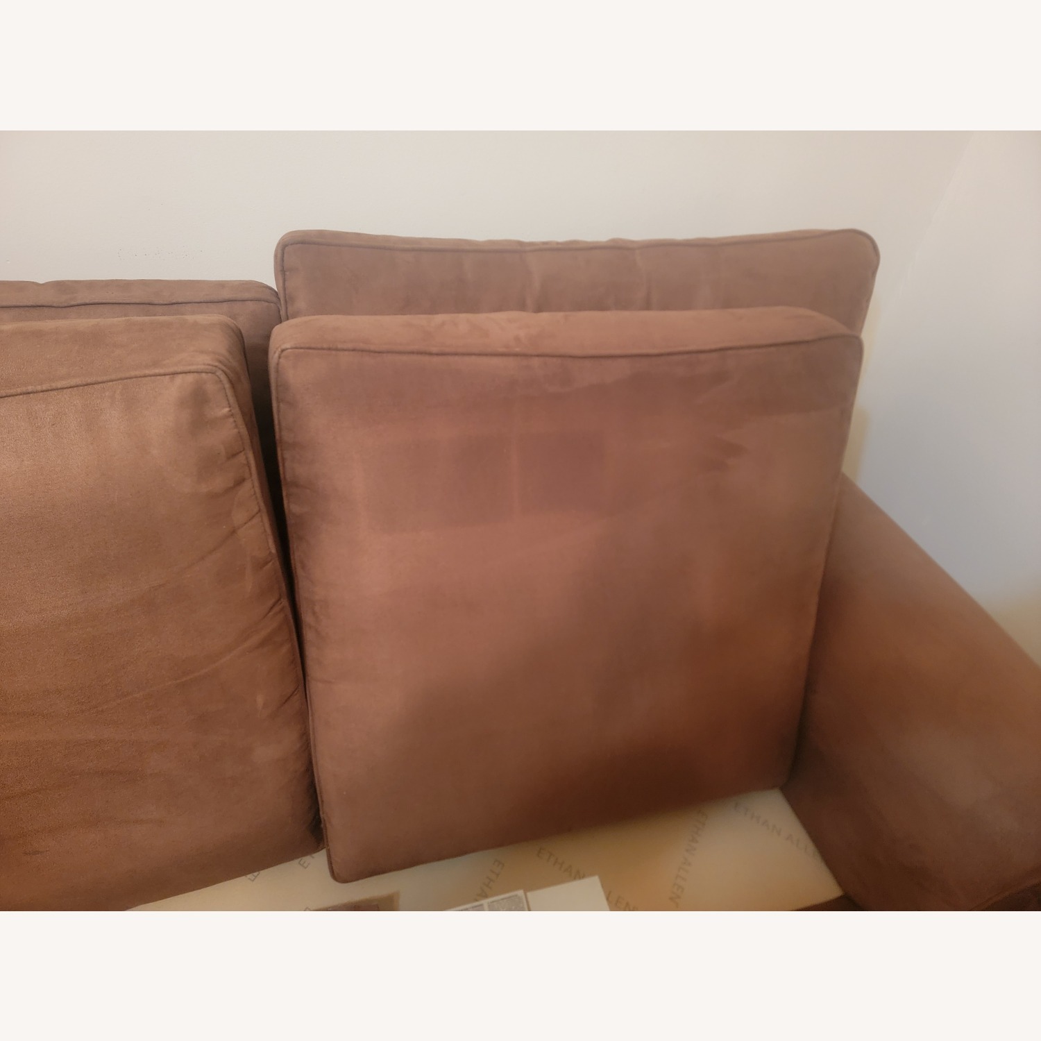 Ethan Allen Featherblend Dark Brown Loveseat - image-17