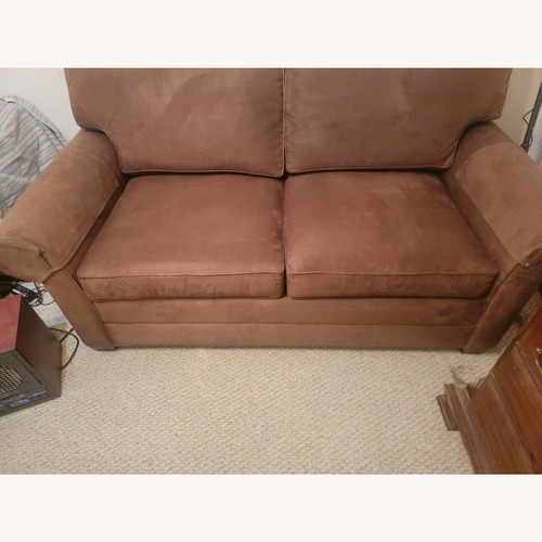 Used Ethan Allen Featherblend Dark Brown Loveseat for sale on AptDeco