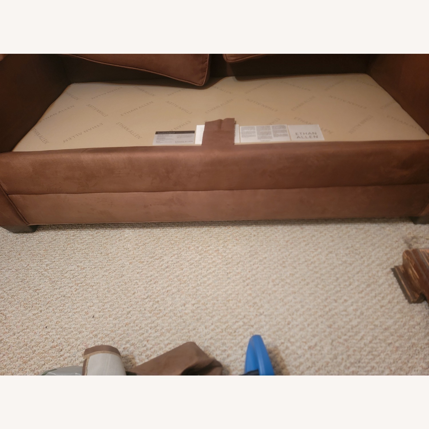 Ethan Allen Featherblend Dark Brown Loveseat - image-21