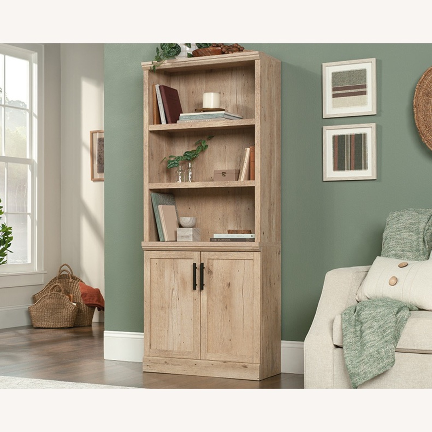 Saunder Aspen Oak Library Bookcase in Prime Oak - image-2