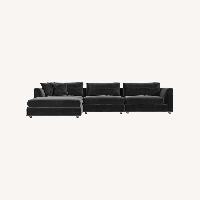 Rove Concepts Modular Black Velvet 3+ Piece Sectional