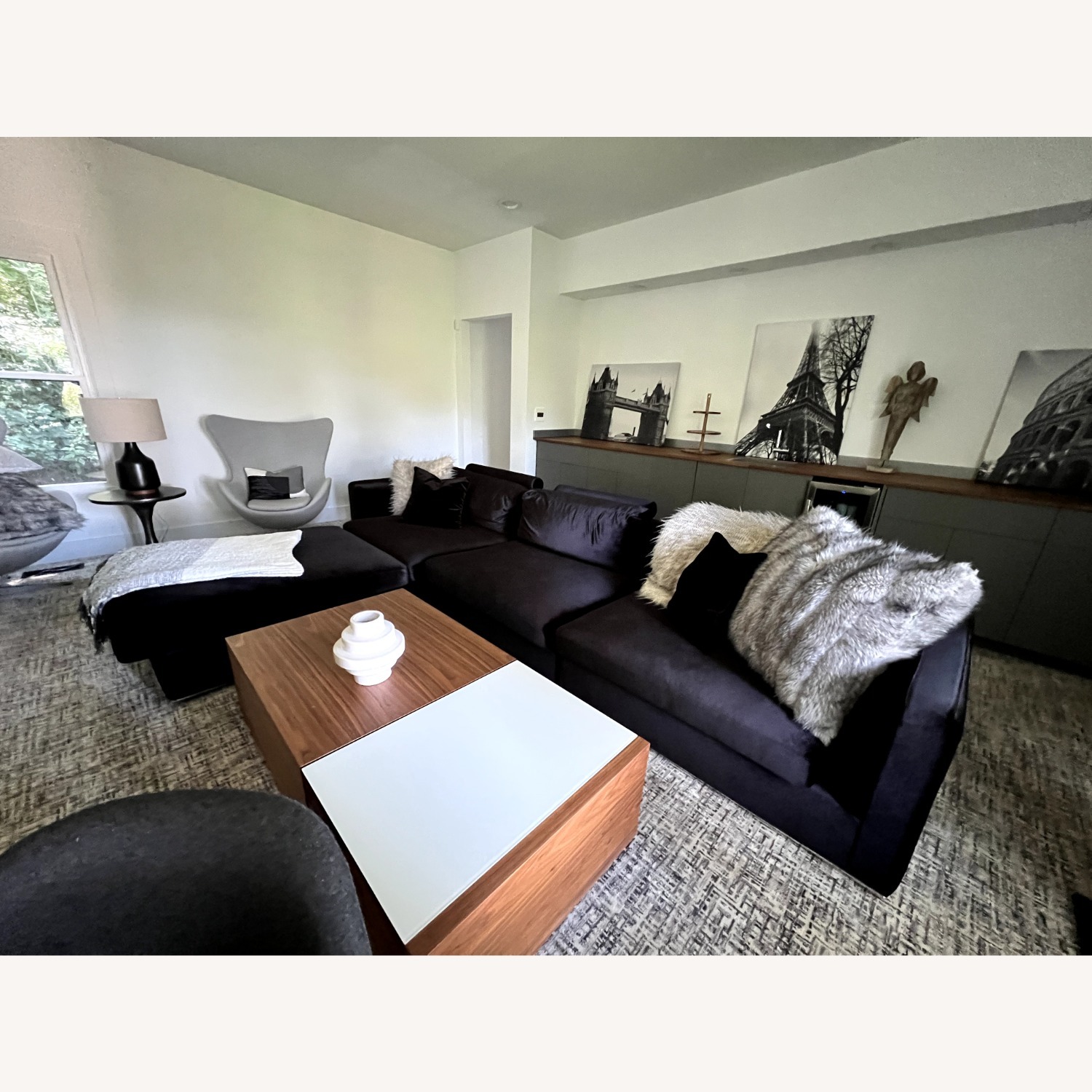 Rove Concepts Modular Black Velvet 3+ Piece Sectional - image-3