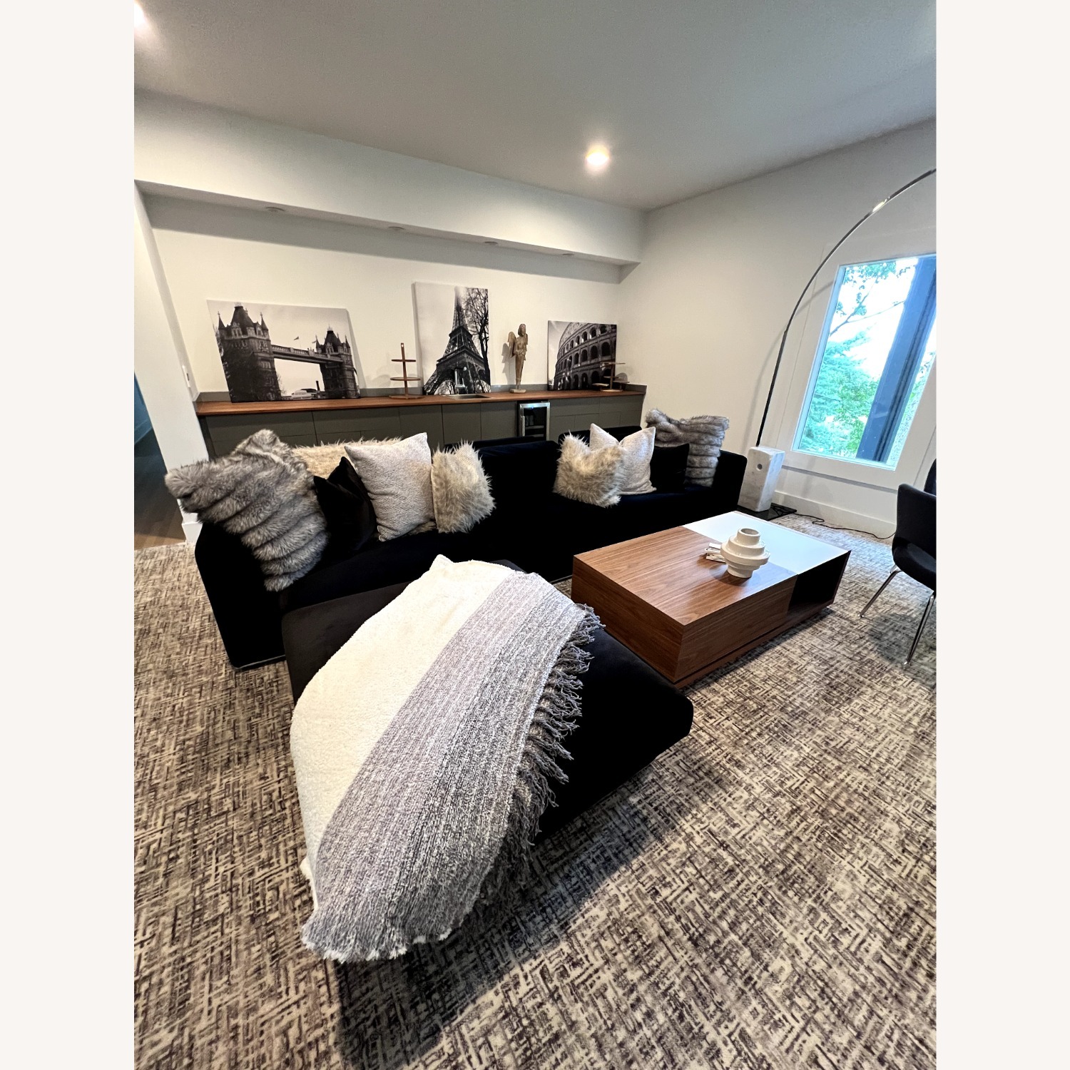 Rove Concepts Modular Black Velvet 3+ Piece Sectional - image-1