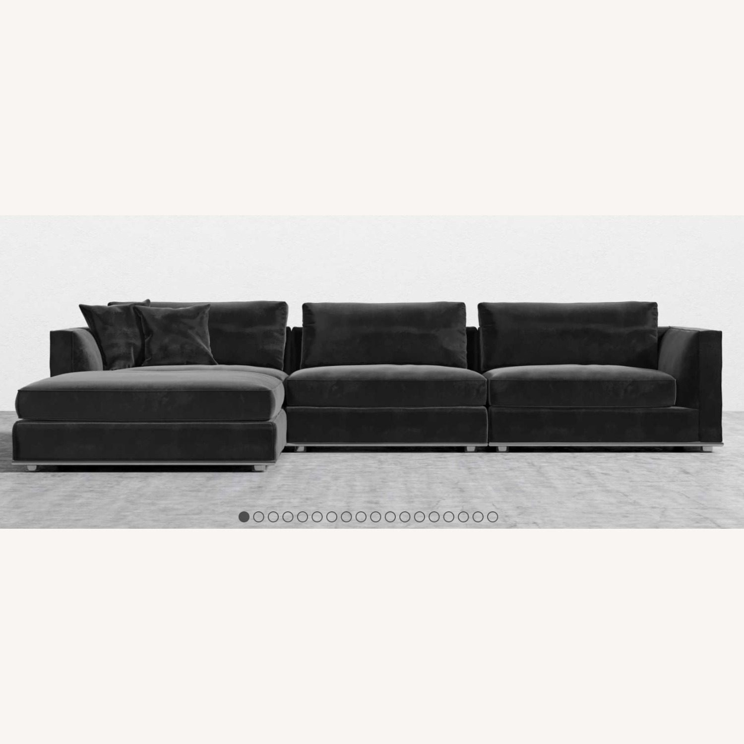 Rove Concepts Modular Black Velvet 3+ Piece Sectional - image-4
