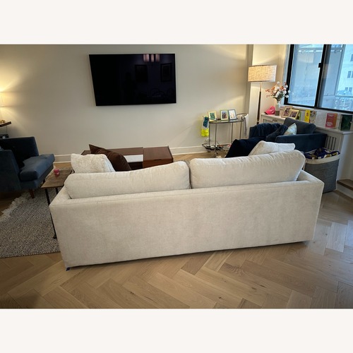 Used West Elm Haven Natural Velvet 3+ Seater Sofa for sale on AptDeco