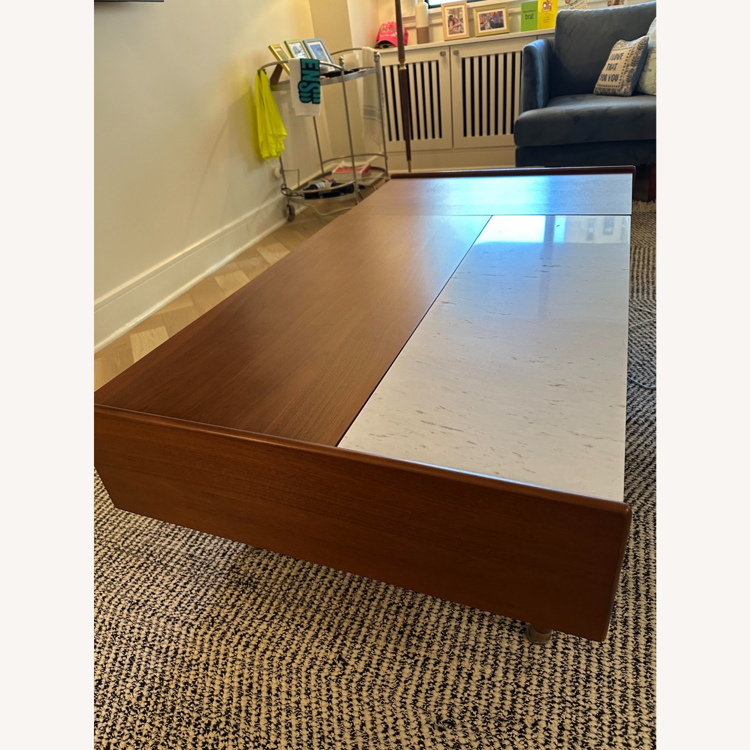 West Elm Mid-Century Marble Double Pop-Up Coffee Table (51") - image-4