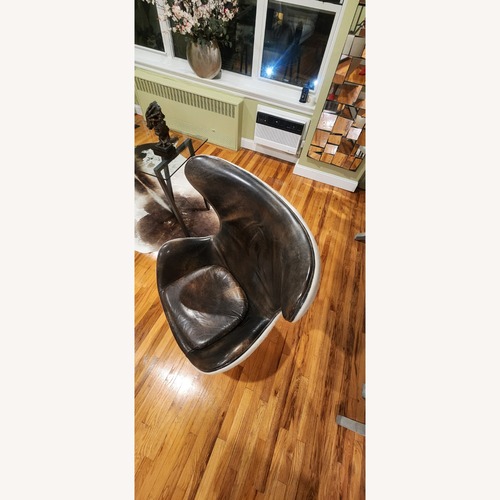 Used Restoration Hardware Copenhagen Dark Brown Leather Armchair for sale on AptDeco