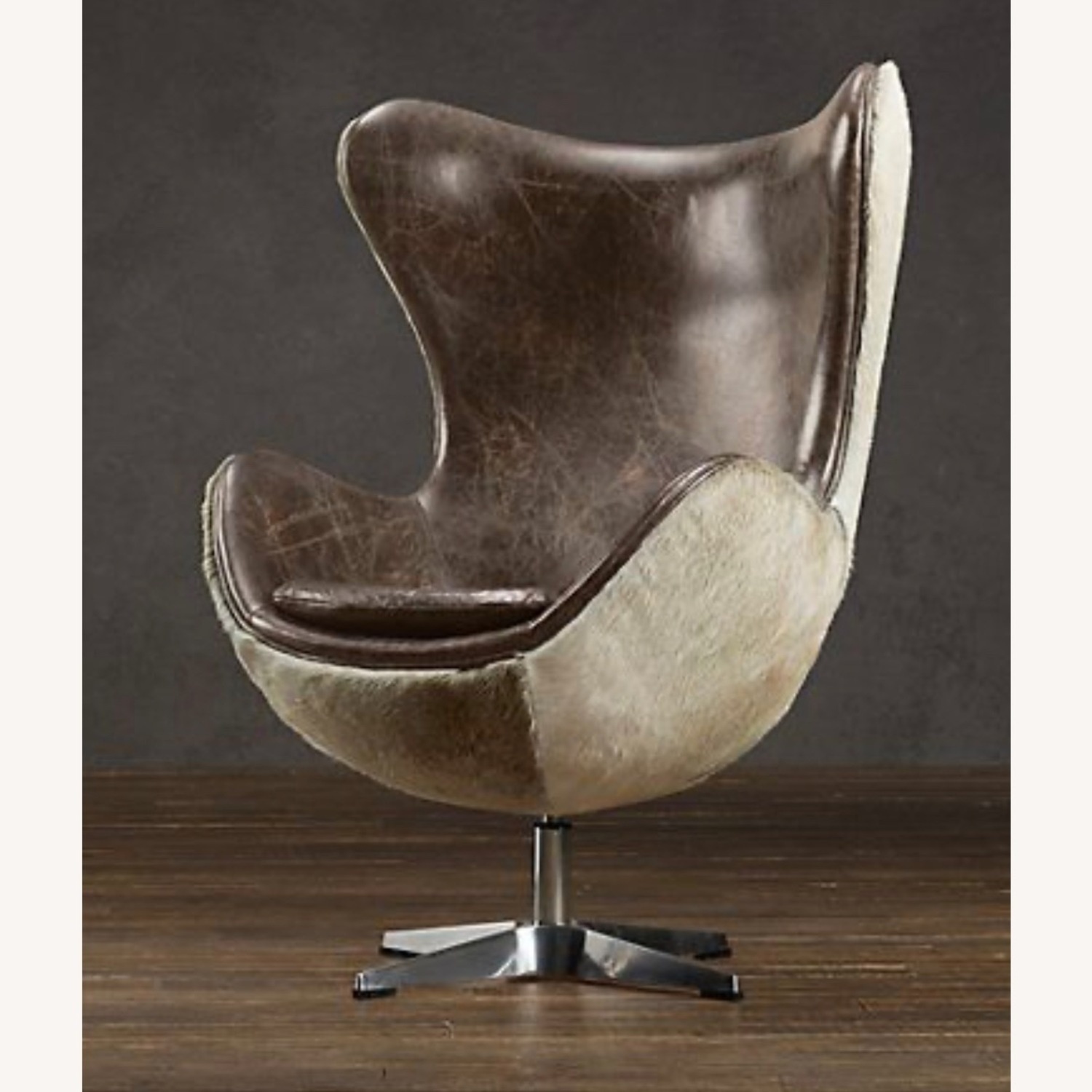 Restoration Hardware Copenhagen Dark Brown Leather Armchair - image-0