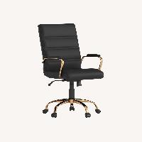 Padded Leather and Gold Office Chair
