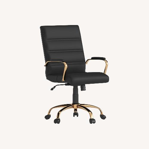 Used Padded Leather and Gold Office Chair for sale on AptDeco