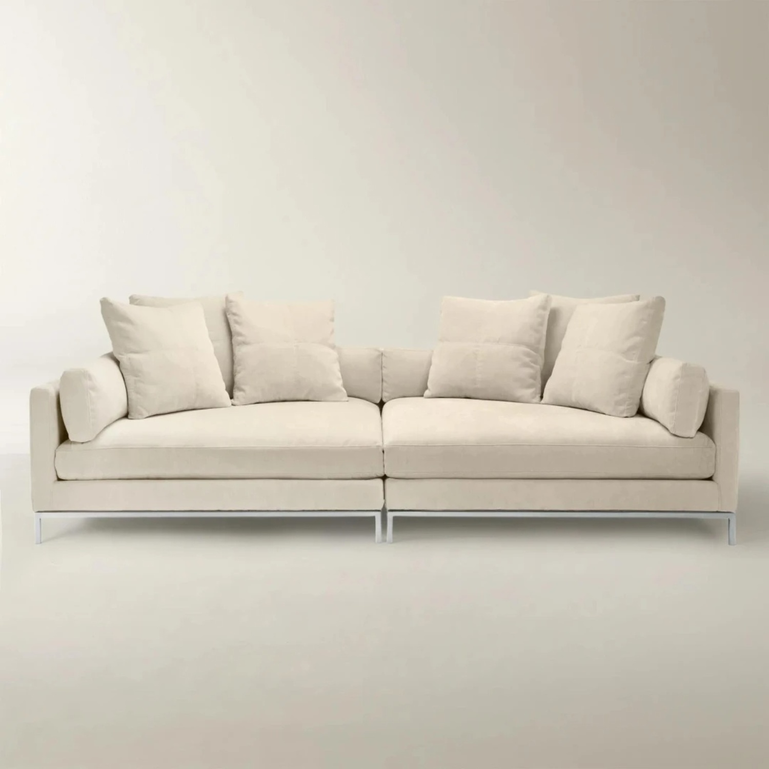 Z Gallerie Natural Suede 3+ Seater Sofa - image-7