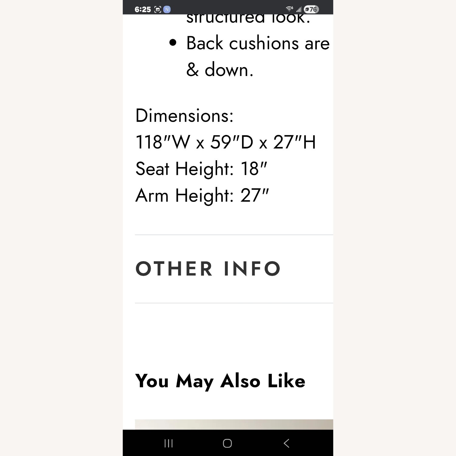 Z Gallerie Natural Suede 3+ Seater Sofa - image-5