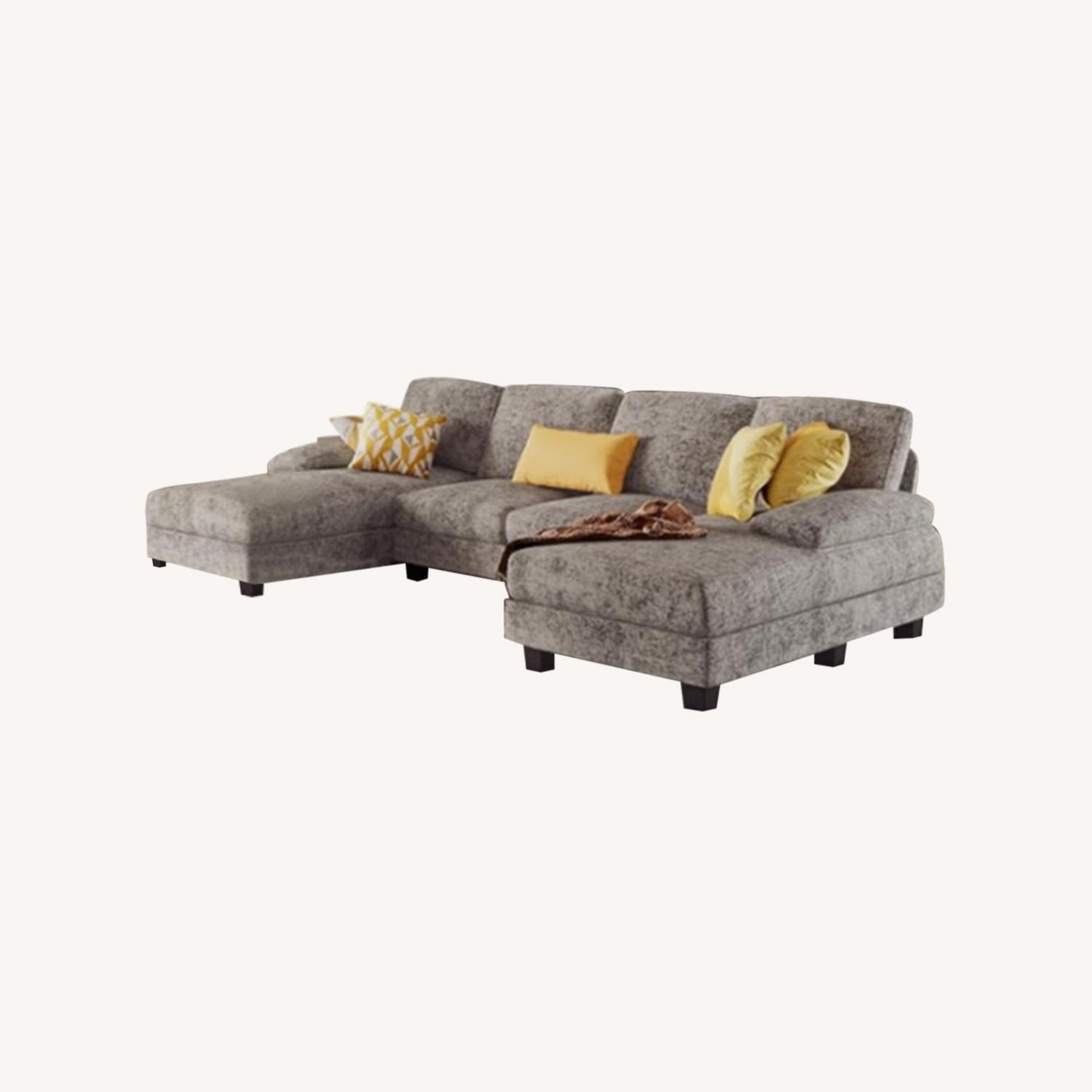 Furmax Light Gray Fabric 3+ Piece Sectional - image-0