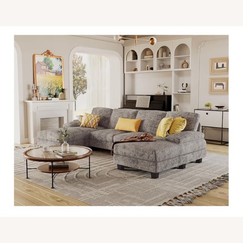 Used Furmax Light Gray Fabric 3+ Piece Sectional for sale on AptDeco