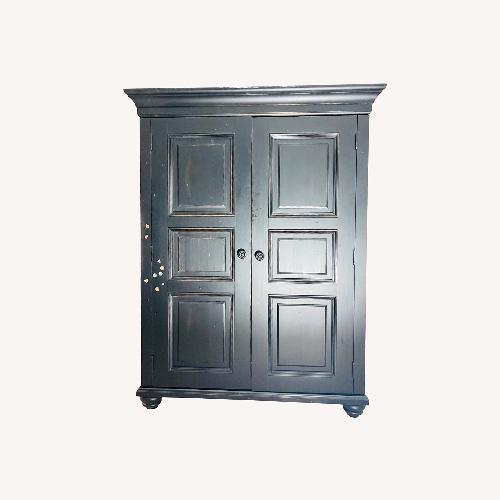 Used Black Wooden TV Laptop Office Cabinet  for sale on AptDeco