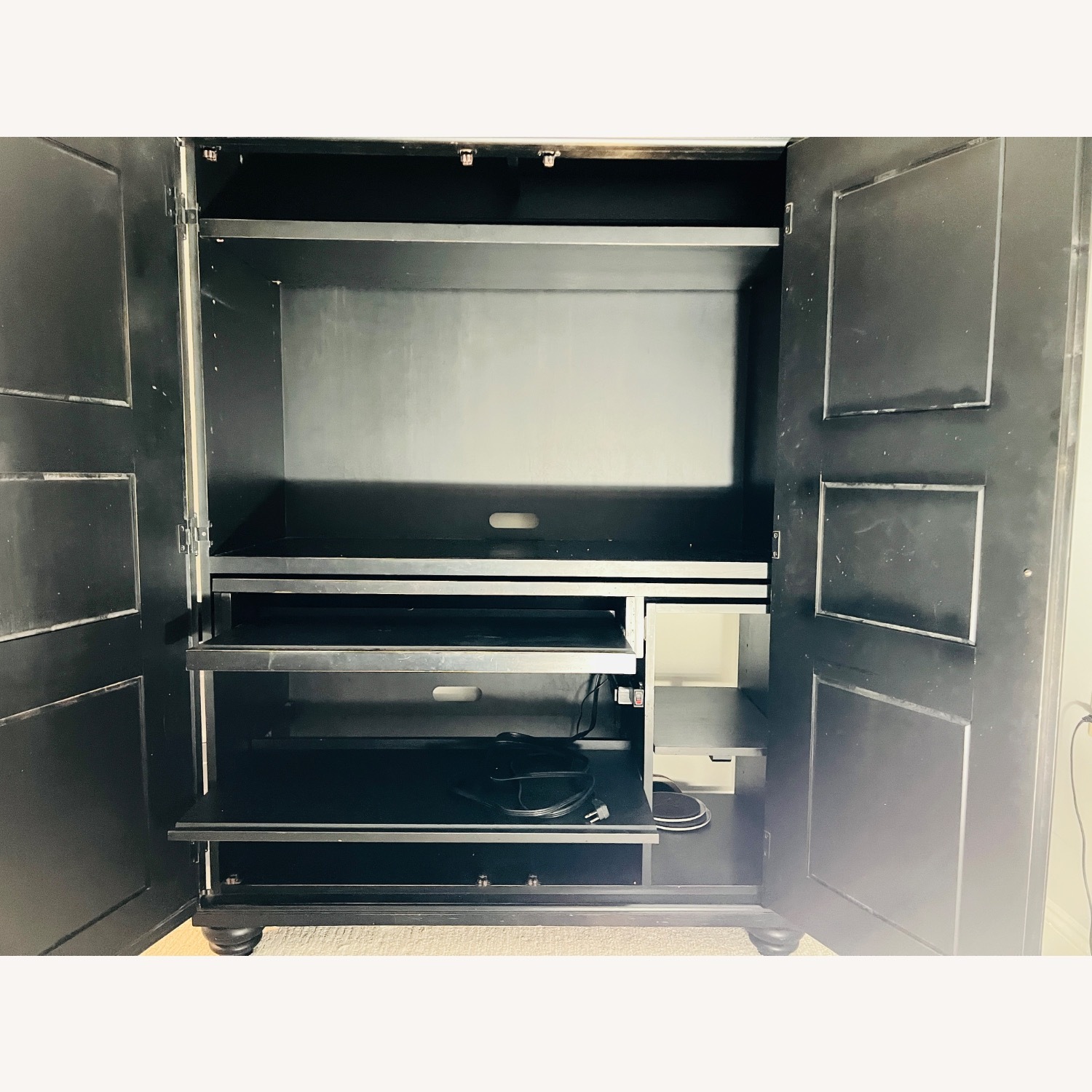 Black Wooden TV Laptop Office Cabinet  - image-2