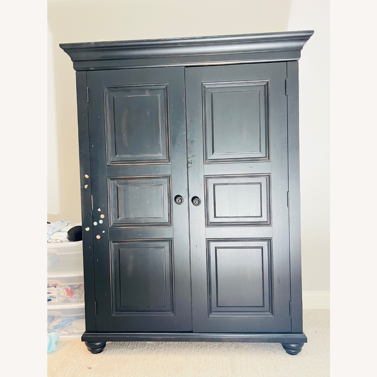 Black Wooden TV Laptop Office Cabinet  - image-1