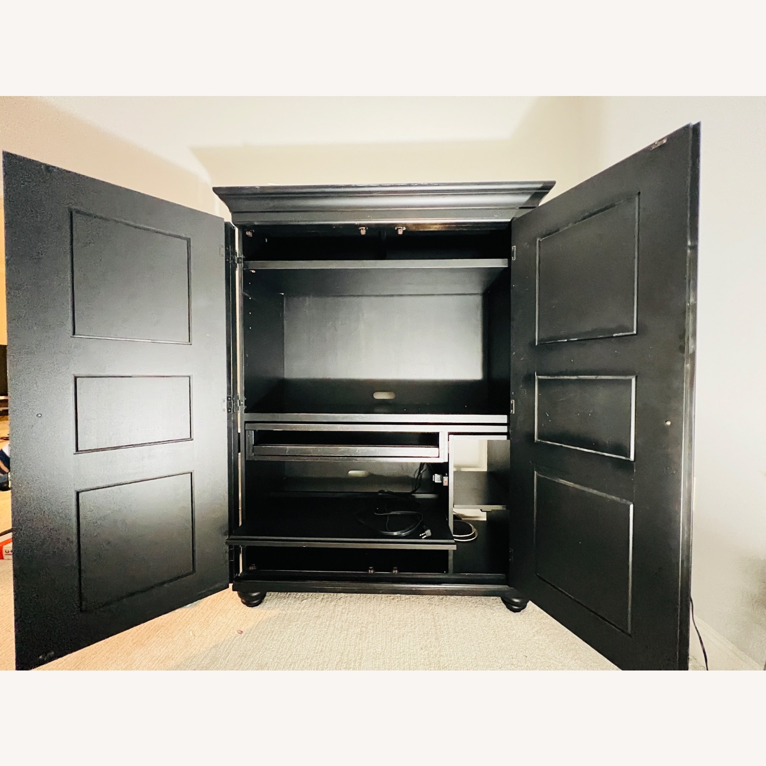 Black Wooden TV Laptop Office Cabinet  - image-3