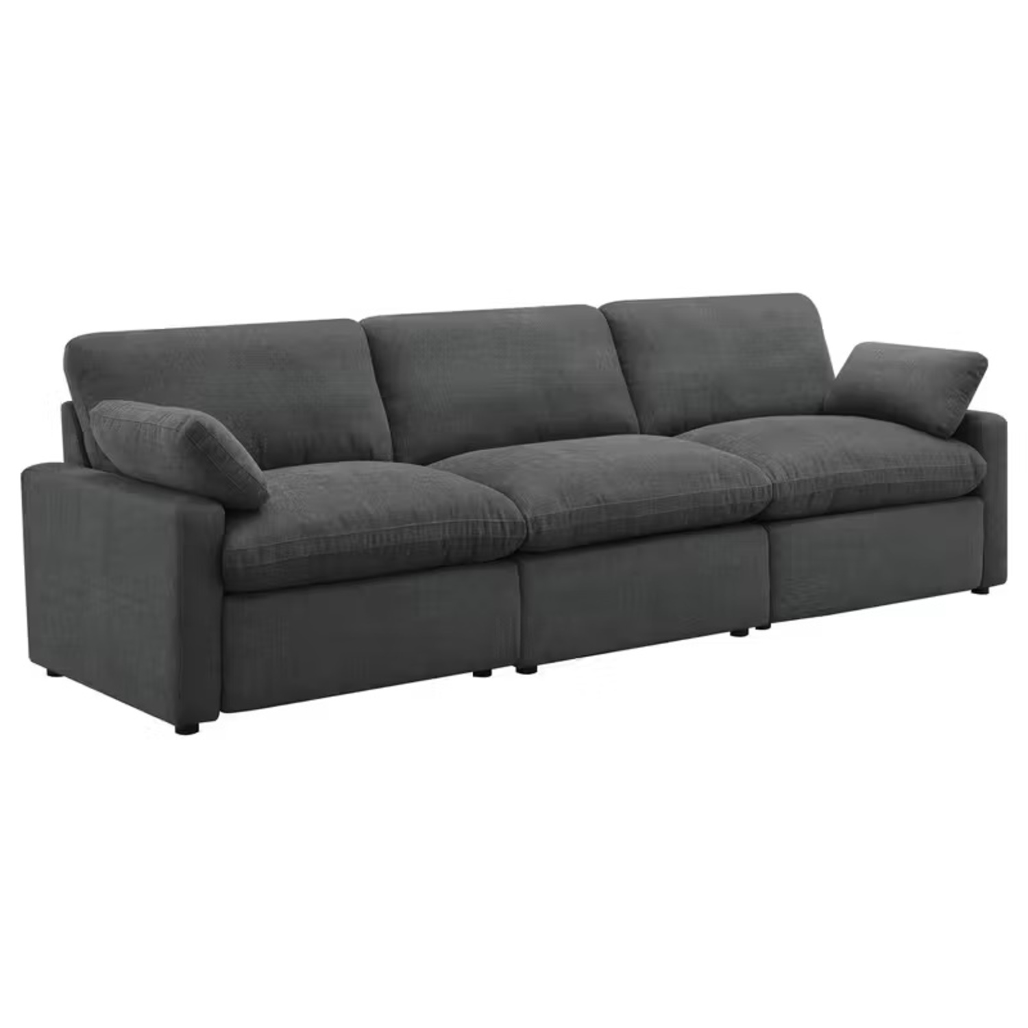 Dark Gray Fabric 3+ Seater Sofa - image-4