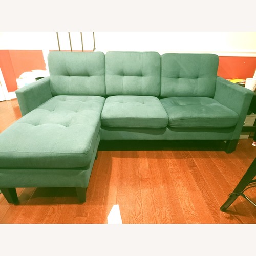 Used Convertible Sectional Sofa Couch (Green) for sale on AptDeco