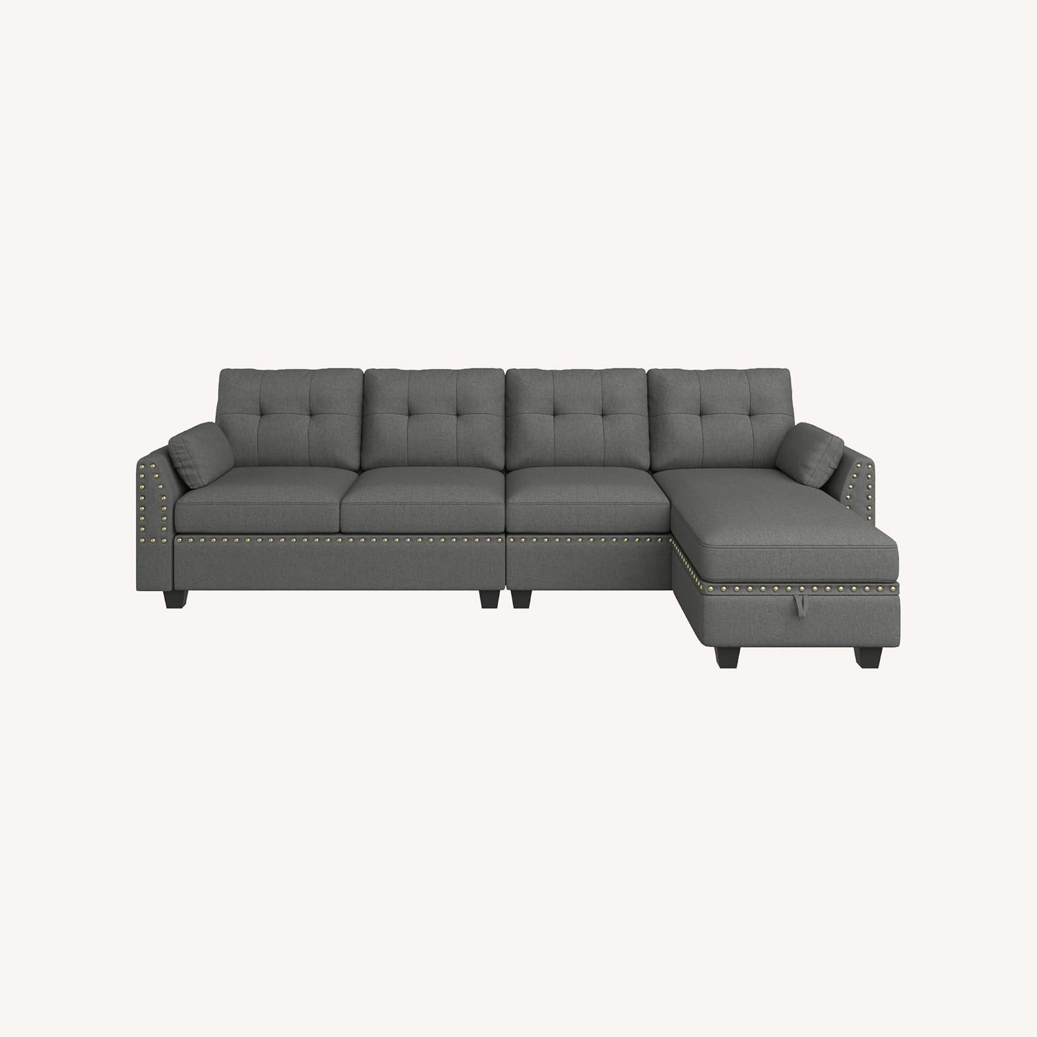 Light Gray Fabric 2 Piece Sectional - image-0