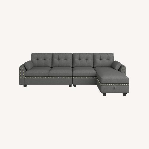 Used Light Gray Fabric 2 Piece Sectional for sale on AptDeco