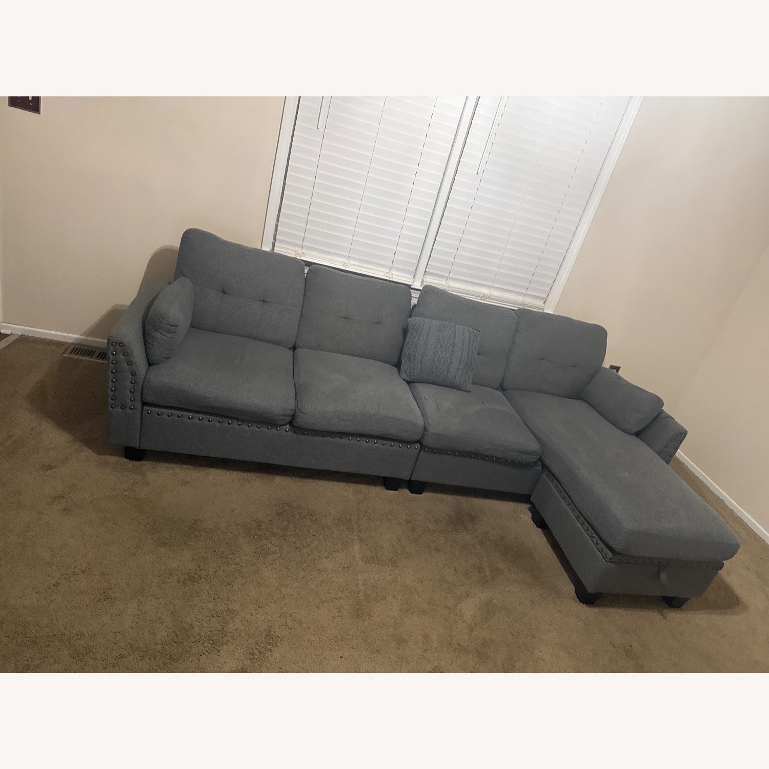 Light Gray Fabric 2 Piece Sectional - image-2