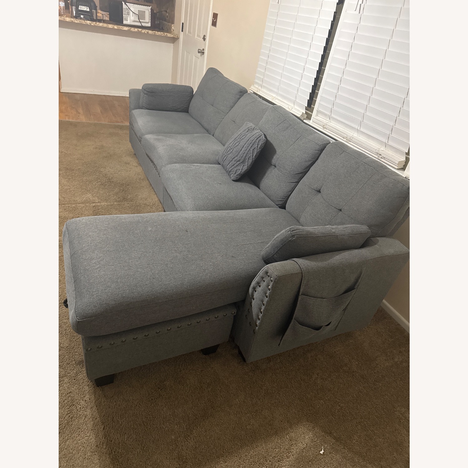 Light Gray Fabric 2 Piece Sectional - image-3