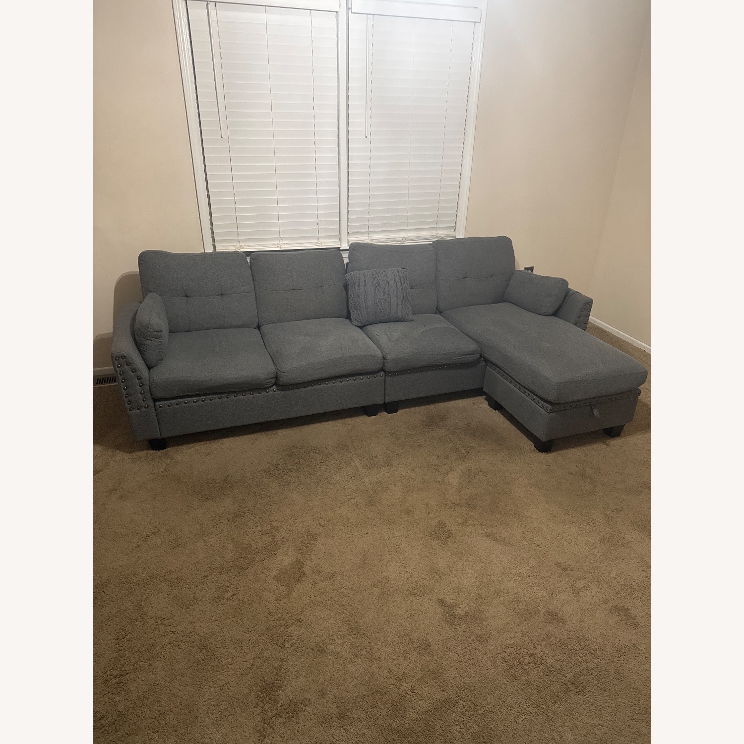 Light Gray Fabric 2 Piece Sectional - image-1