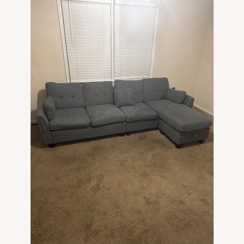 Used Light Gray Fabric 2 Piece Sectional for sale on AptDeco