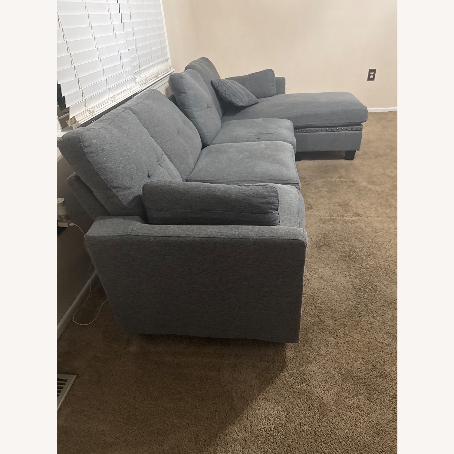 Light Gray Fabric 2 Piece Sectional - image-7