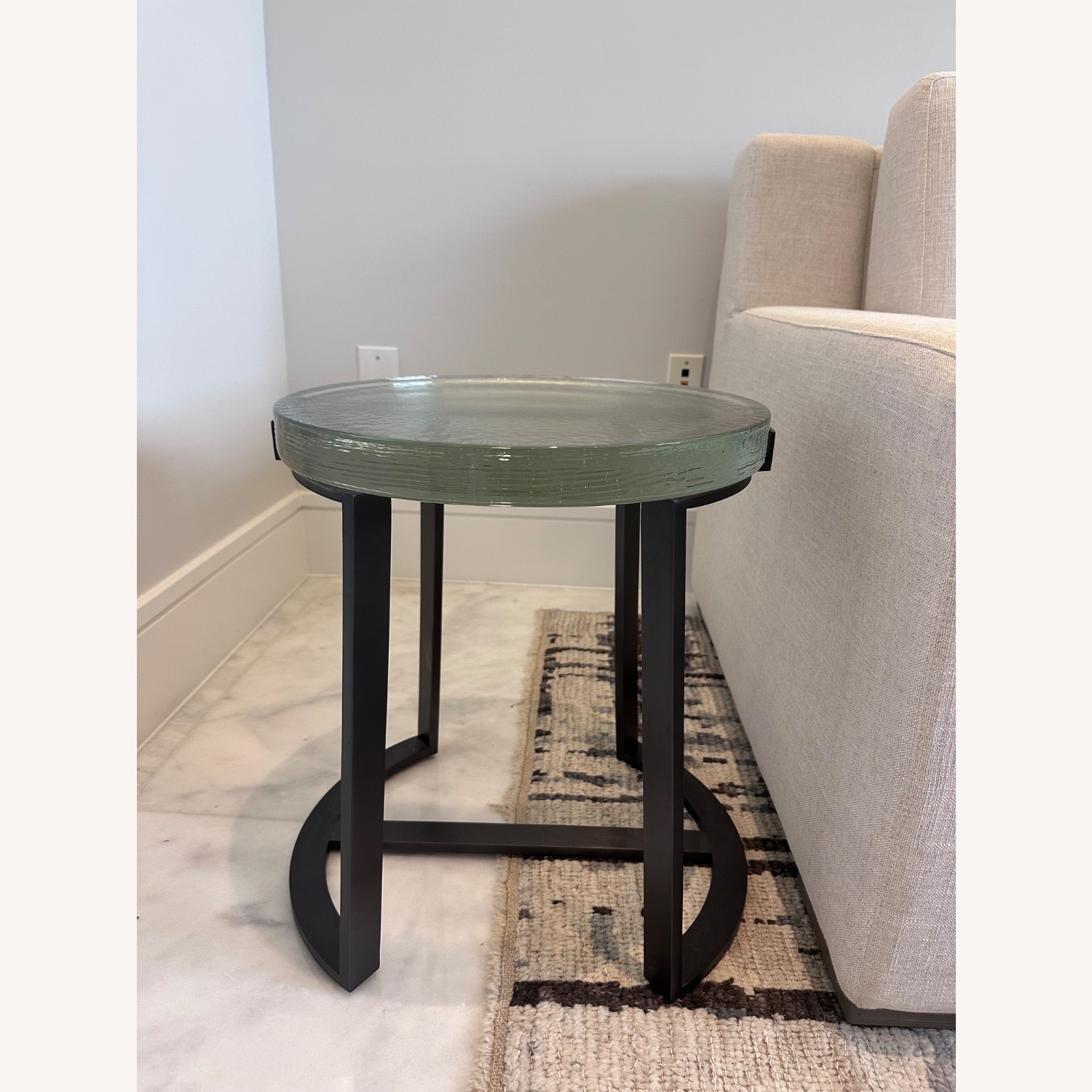 Restoration Hardware Ice Round Side Table - image-1