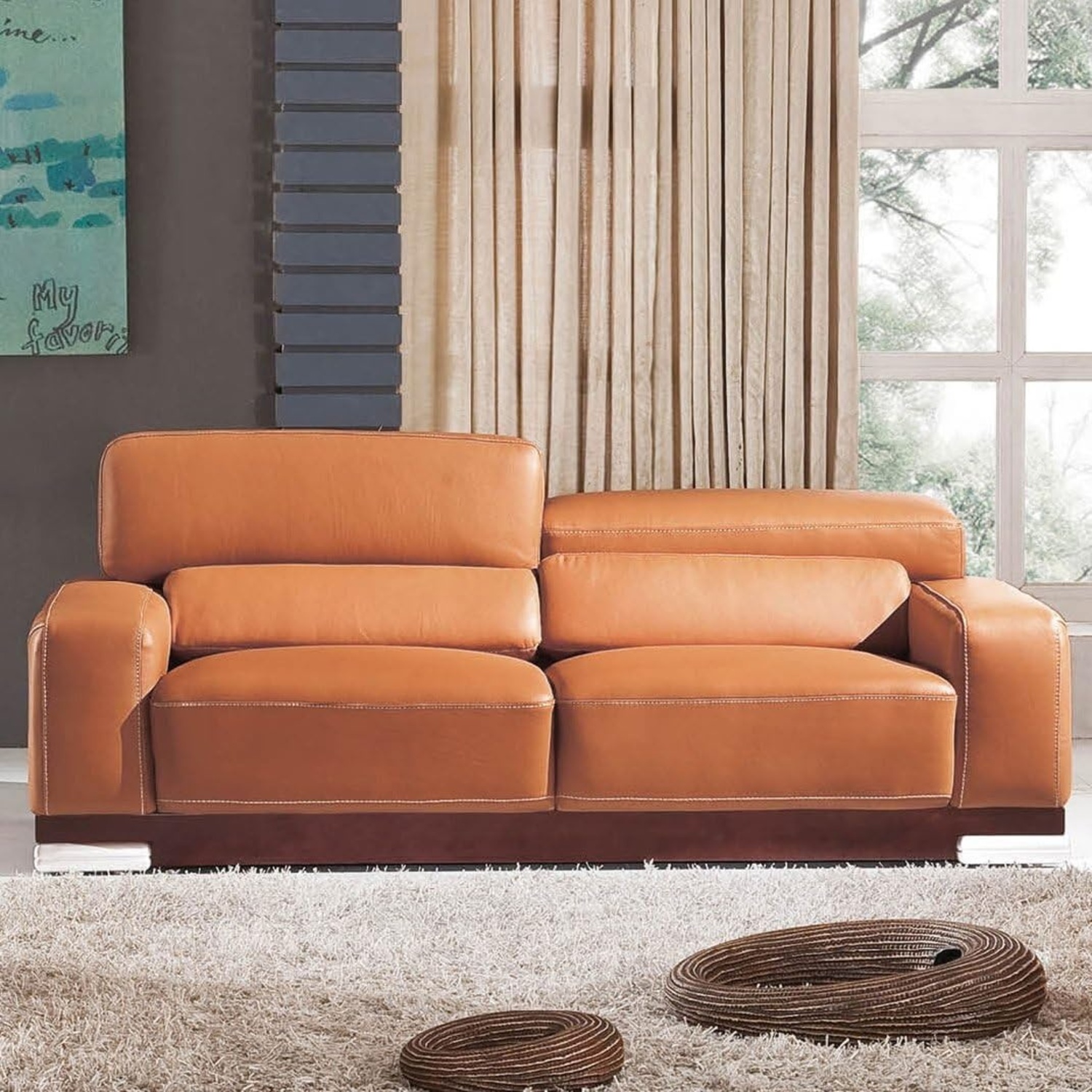 Italian Leather Sofa - image-4