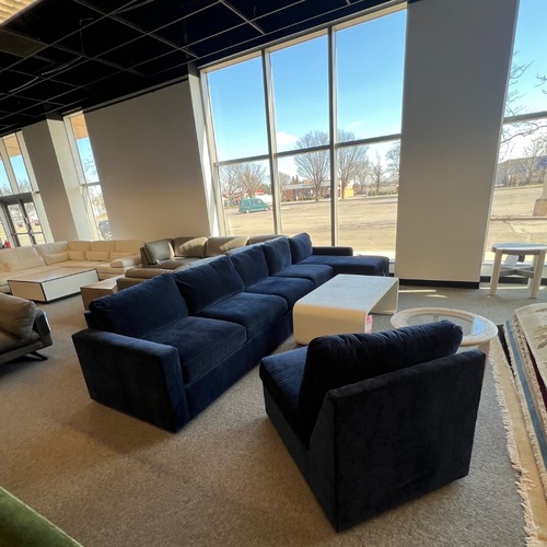 Used Bloomingdales Modular Navy 4 Piece Sectional for sale on AptDeco