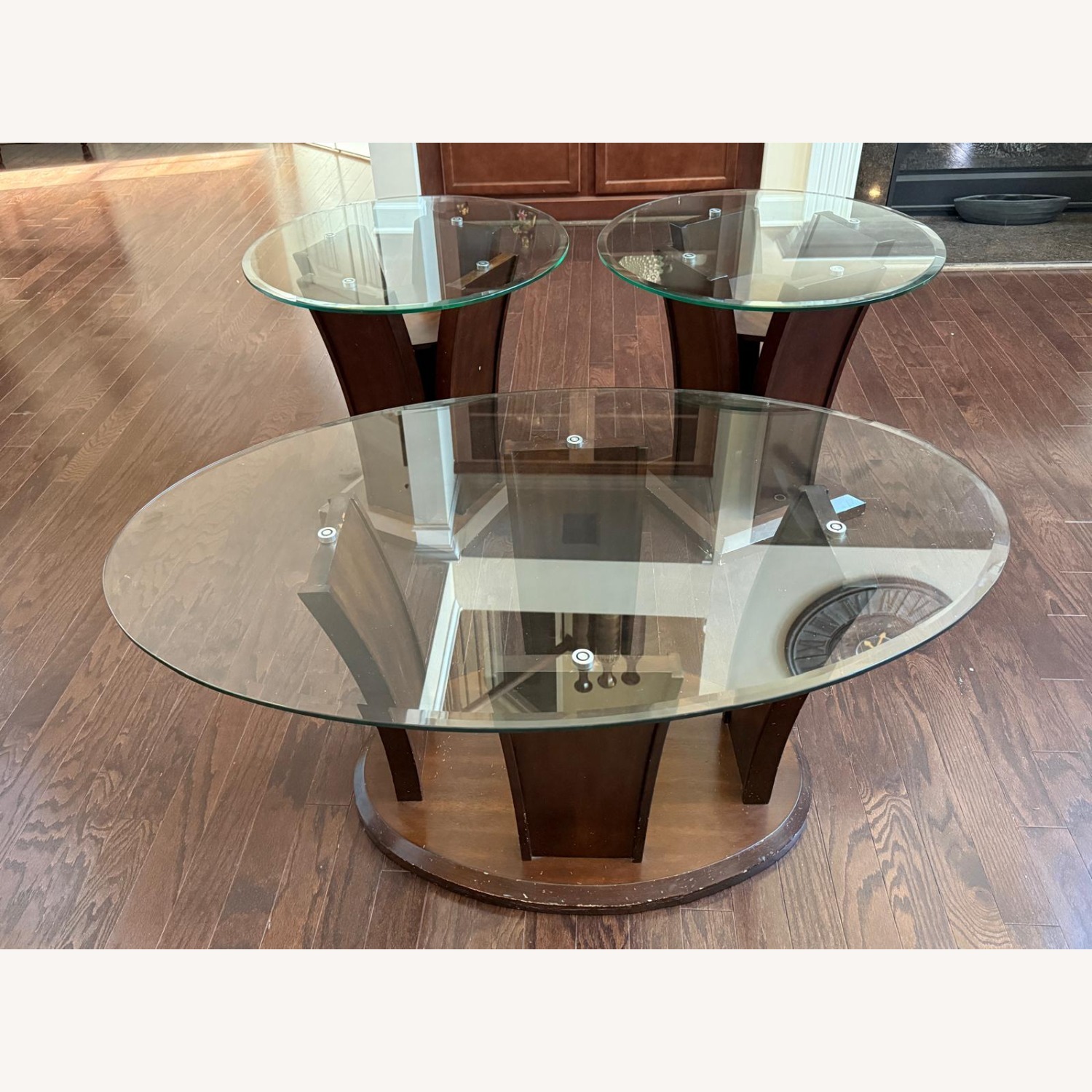 1 Glass Top Coffee Table and 2 Side Tables - image-1