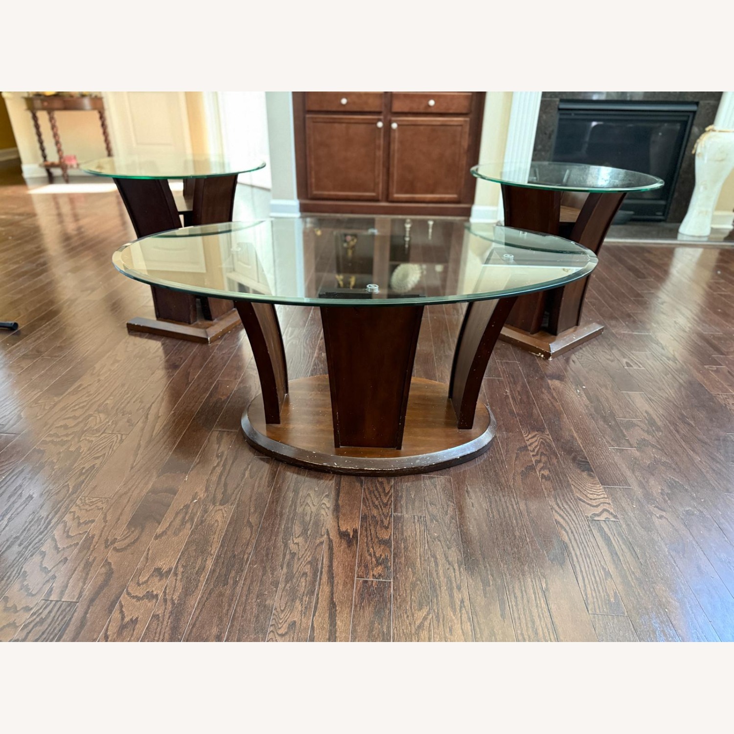 1 Glass Top Coffee Table and 2 Side Tables - image-2
