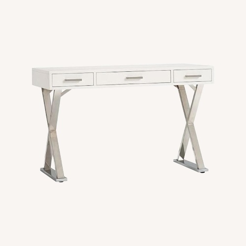 Used Pottery Barn Ava 47.5" Writing Desk with Drawers for sale on AptDeco