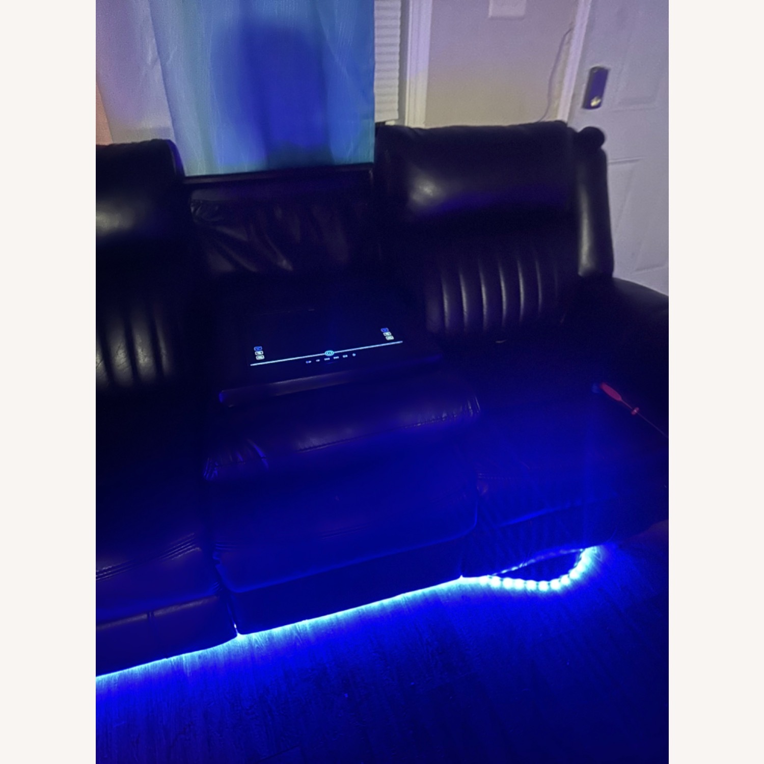 Black Leather 3+ Piece Sectional - image-8