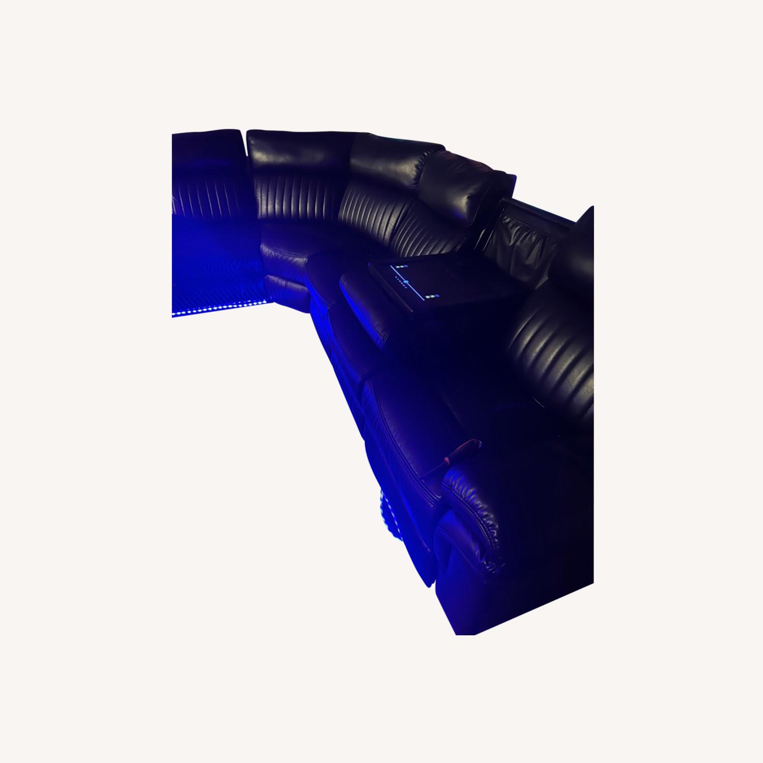 Black Leather 3+ Piece Sectional - image-0