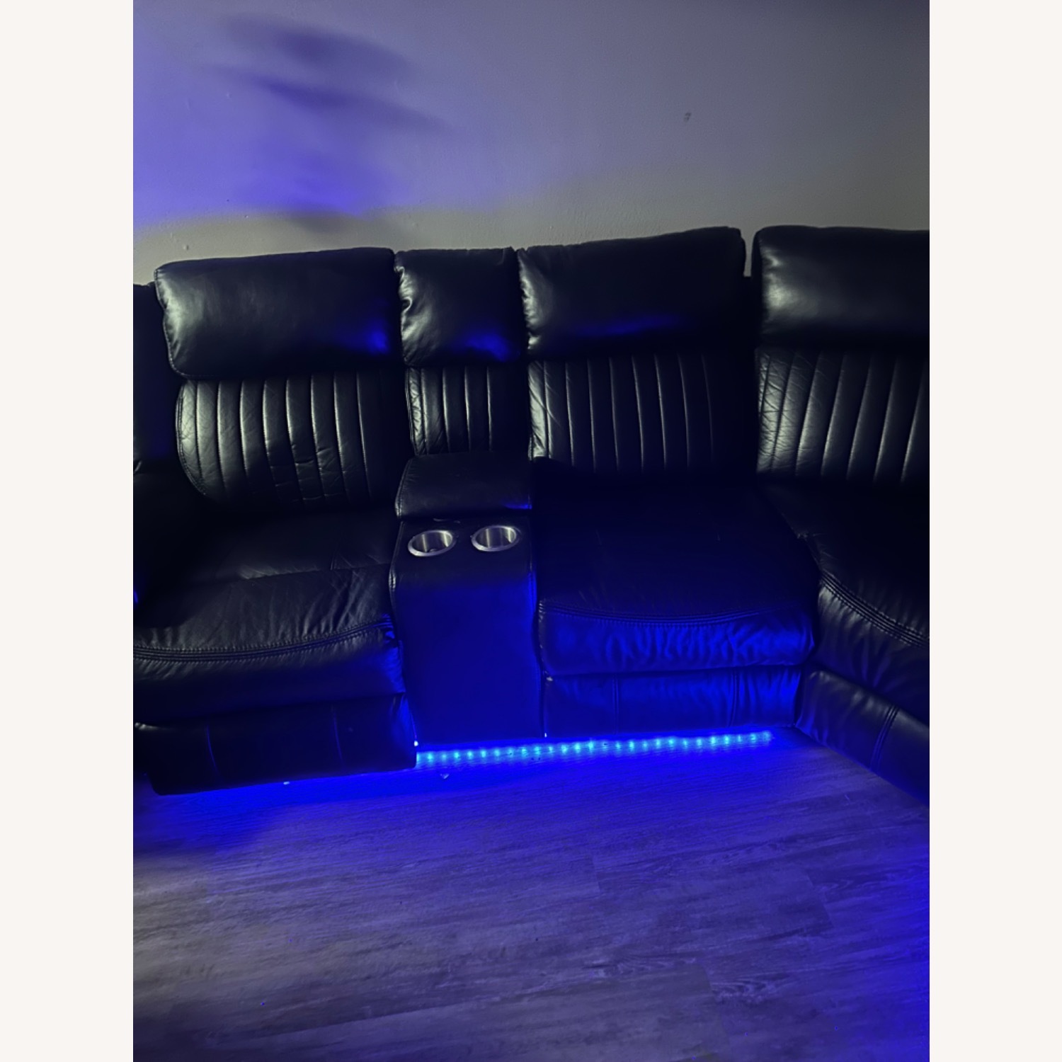 Black Leather 3+ Piece Sectional - image-3