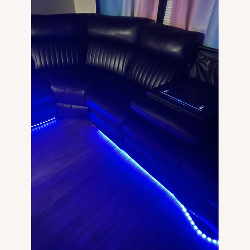 Used Black Leather 3+ Piece Sectional for sale on AptDeco