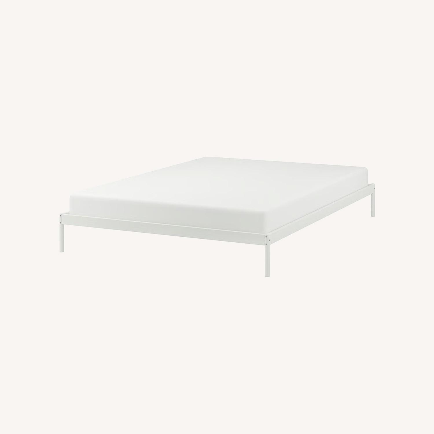 IKEA VEVELSTAD, Bed Frame, White, Queen - image-0