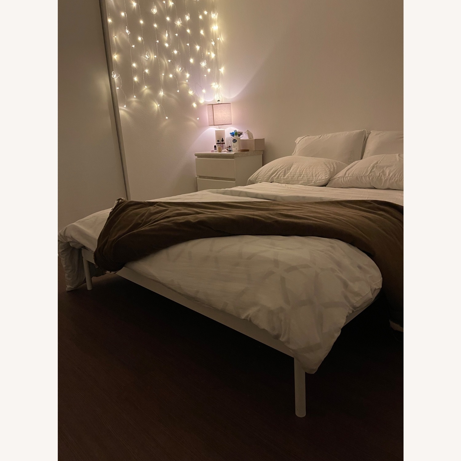 IKEA VEVELSTAD, Bed Frame, White, Queen - image-1