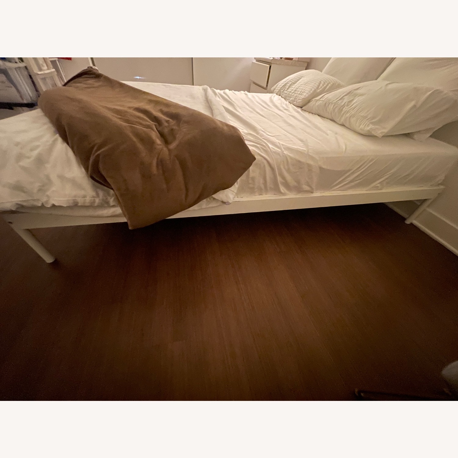 IKEA VEVELSTAD, Bed Frame, White, Queen - image-3