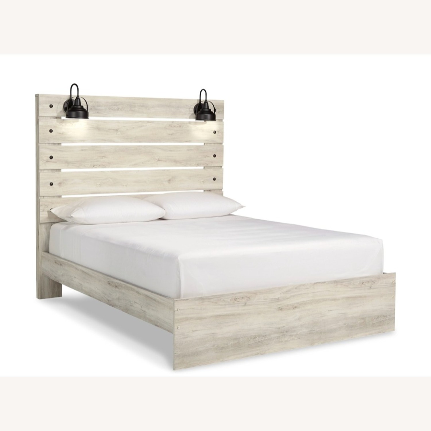 Camel Back Dark Grey Wooden Bed - image-1